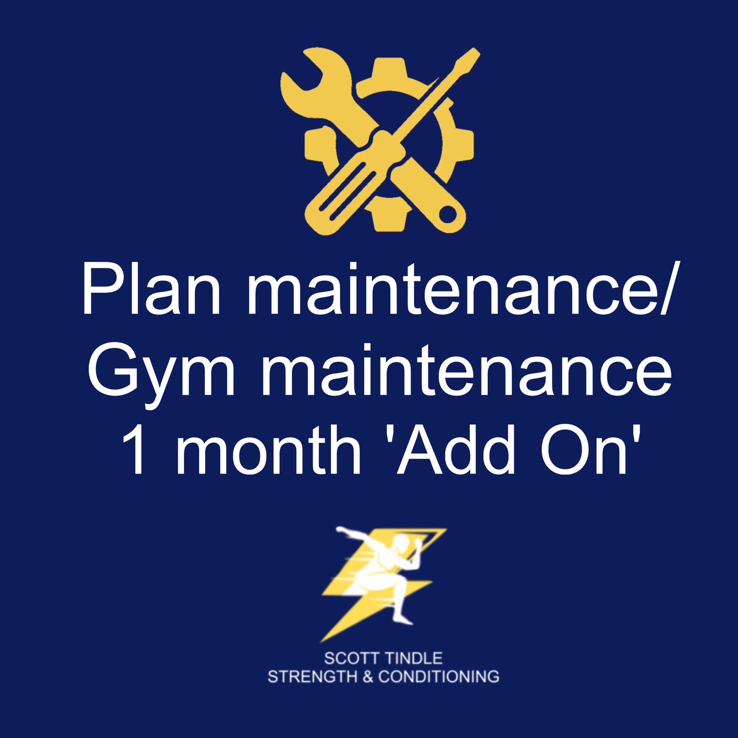 1 Month maintenance 'Add On'
